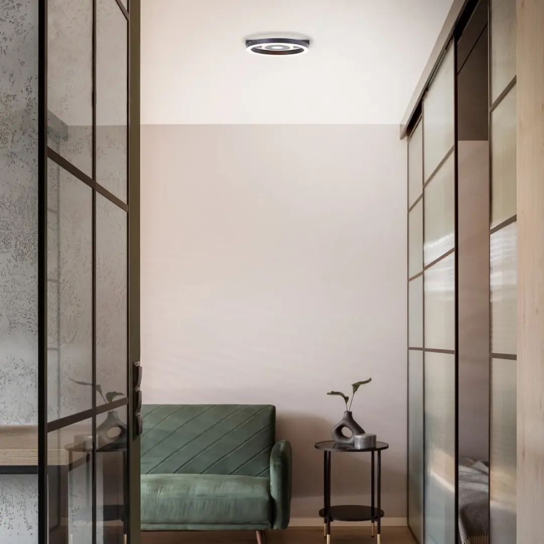 Brilliant Maureen Plafondlamp LED 12W 3000K - Zwart - afbeelding 6 van 6