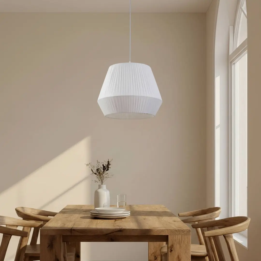Lindby Hanglamp Textiel 1 Licht E27 - 40cm - Wit