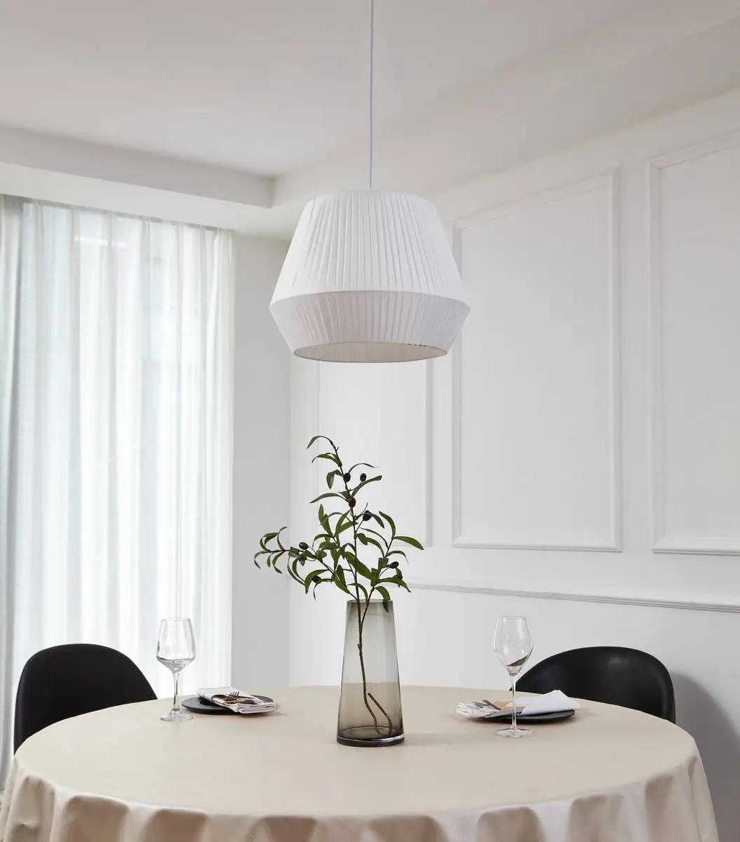 Lindby Hanglamp Textiel 1 Licht E27 - 40cm - Wit