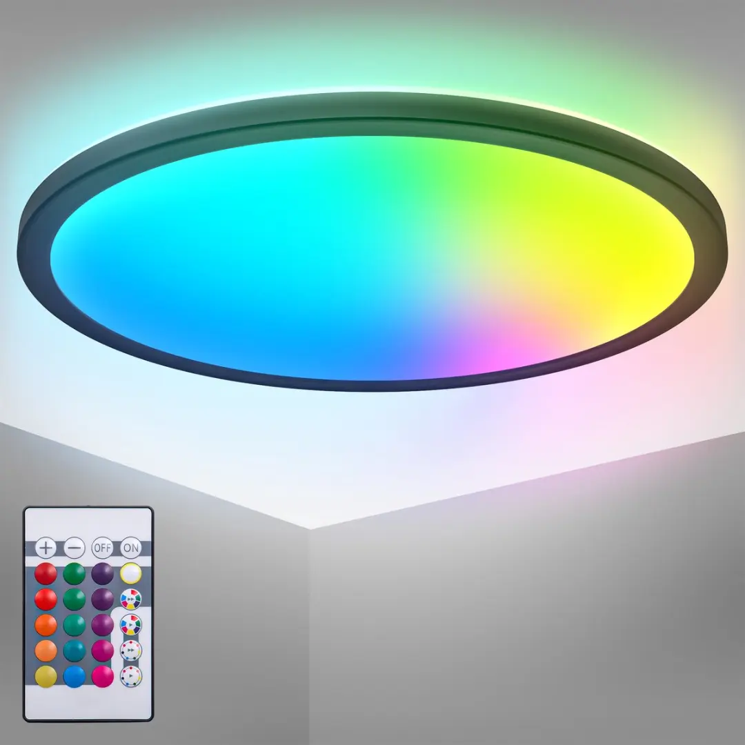 Briloner RGB LED Plafonnière Ø42cm - Zwart - RGBW