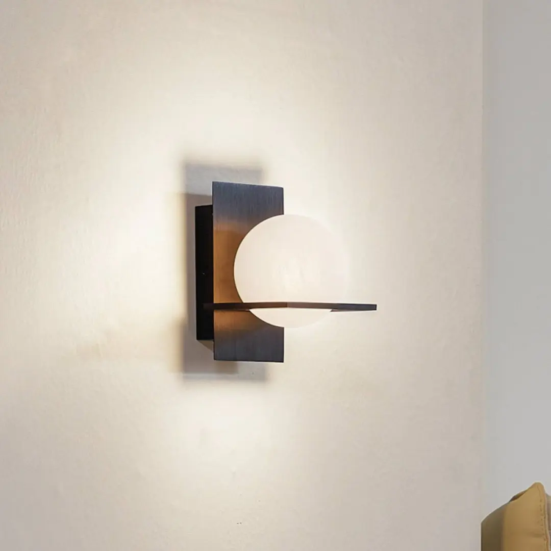 Lucande Wandlamp Metaal Glas 1 Licht G9 - Zwart/Wit
