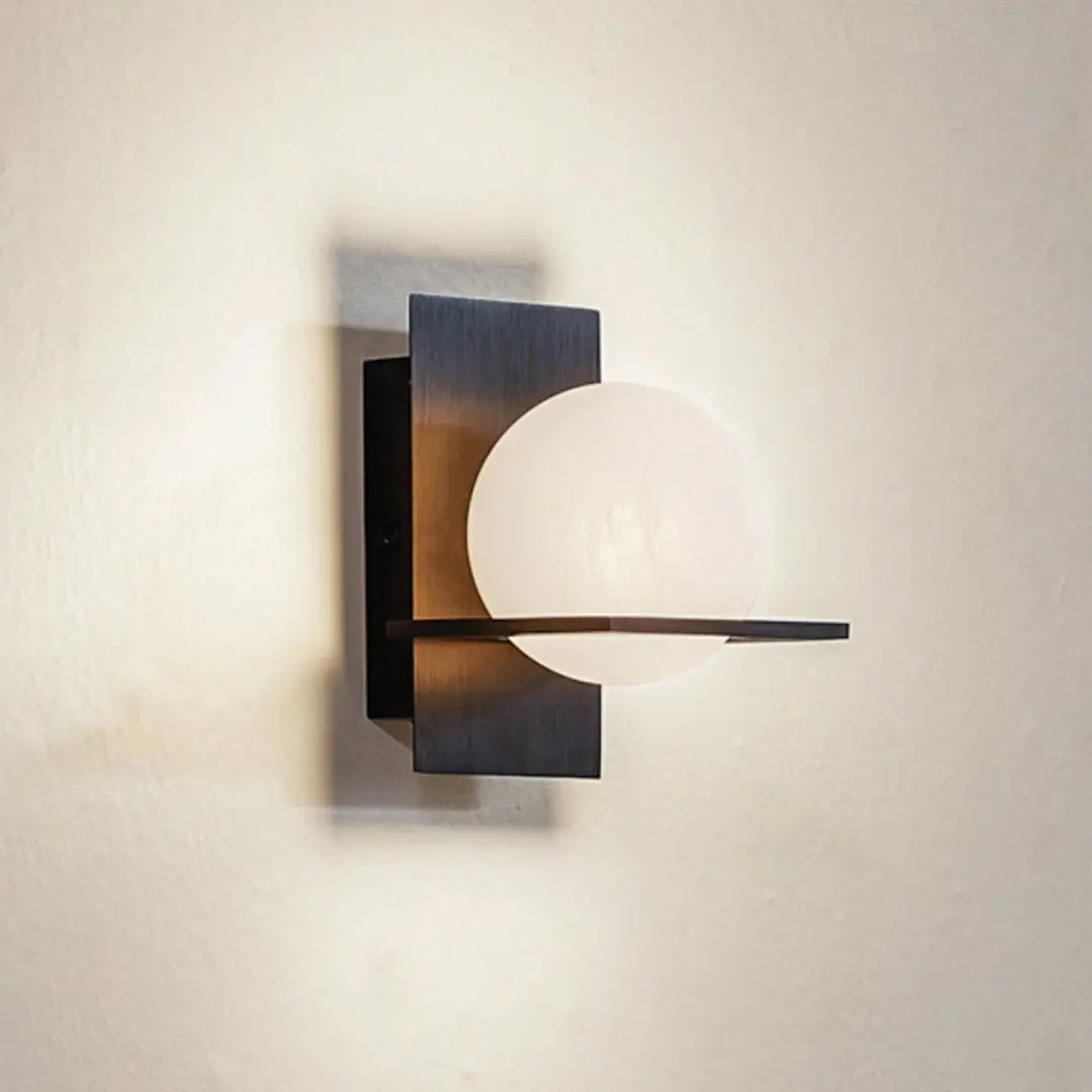 Lucande Wandlamp Metaal Glas 1 Licht G9 - Zwart/Wit