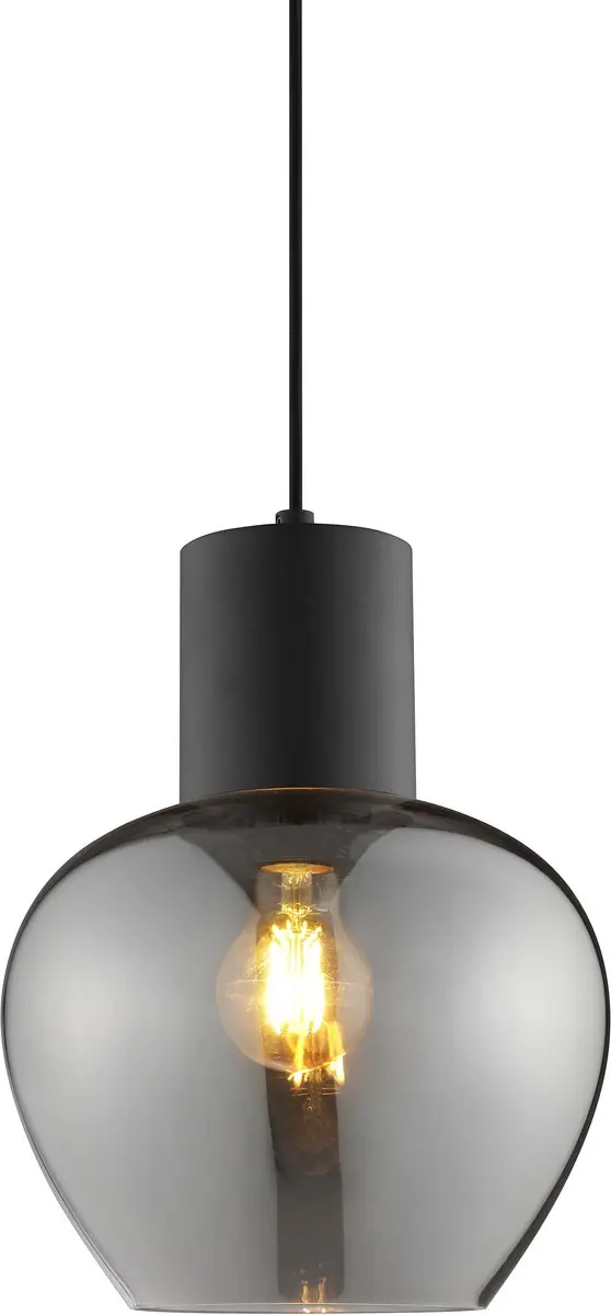 Brilliant Ligari Hanglamp Ø23cm - E27 20W - Zwart/Smoke - afbeelding 4 van 4