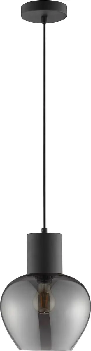 Brilliant Ligari Hanglamp Ø23cm - E27 20W - Zwart/Smoke - afbeelding 3 van 4
