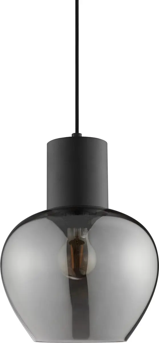 Brilliant Ligari Hanglamp Ø23cm - E27 20W - Zwart/Smoke - afbeelding 2 van 4