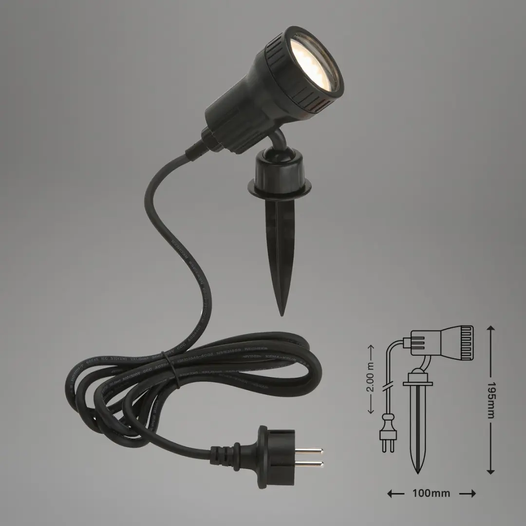 Briloner Grondspot Prikspot Buitenlamp GU10 3W - Zwart