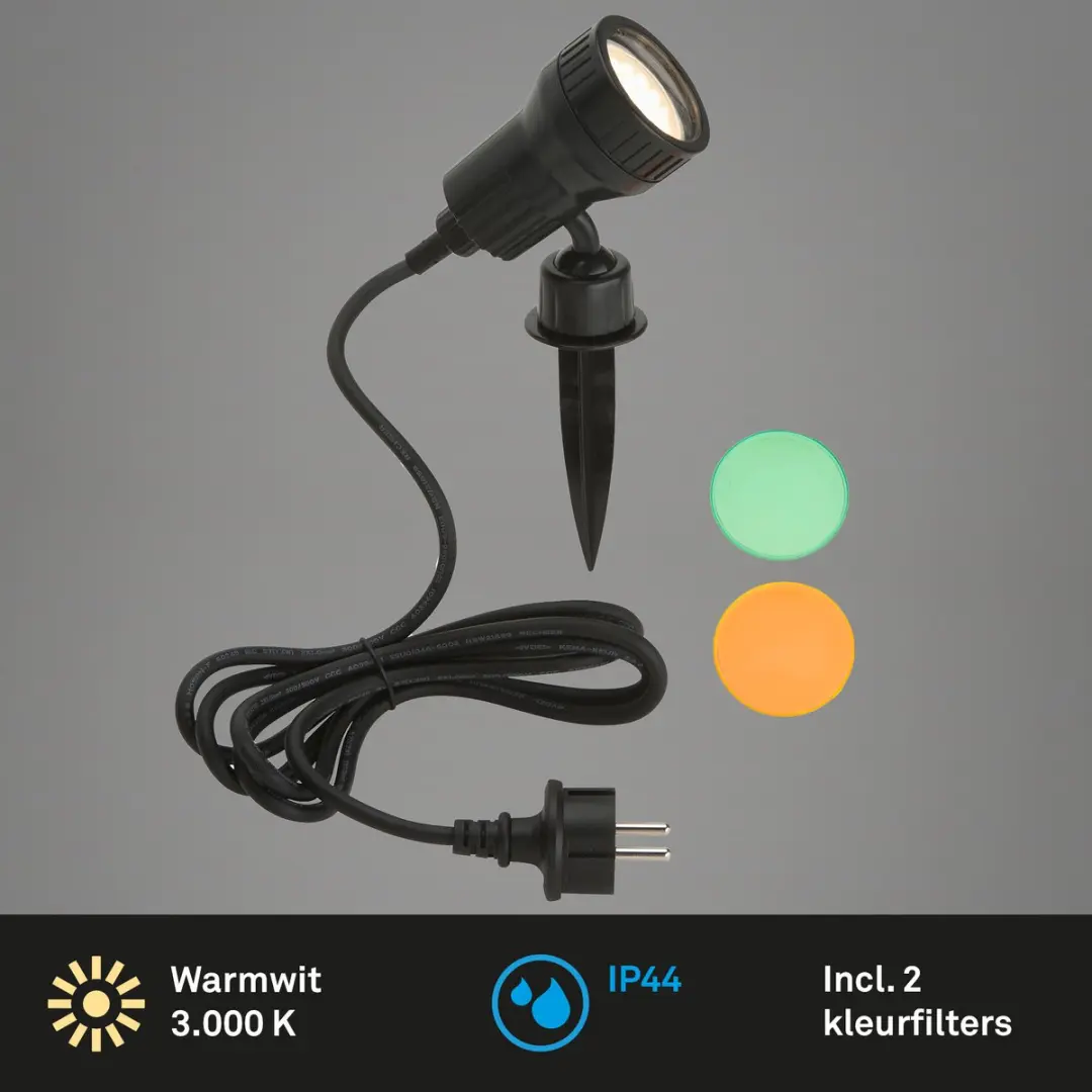 Briloner Grondspot Prikspot Buitenlamp GU10 3W - Zwart