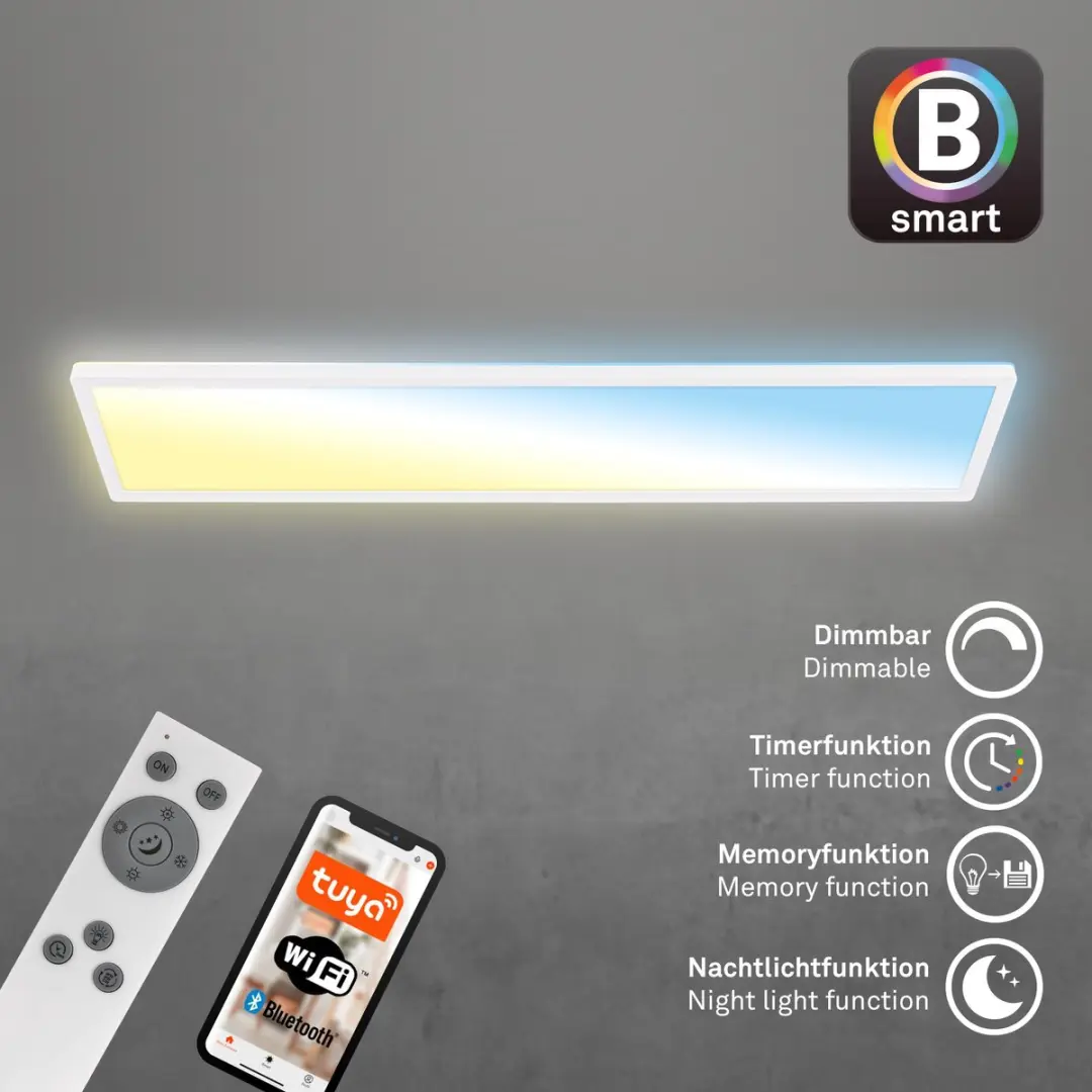 Briloner Tava Slimme LED Plafondlamp 22W RGBW - Wit