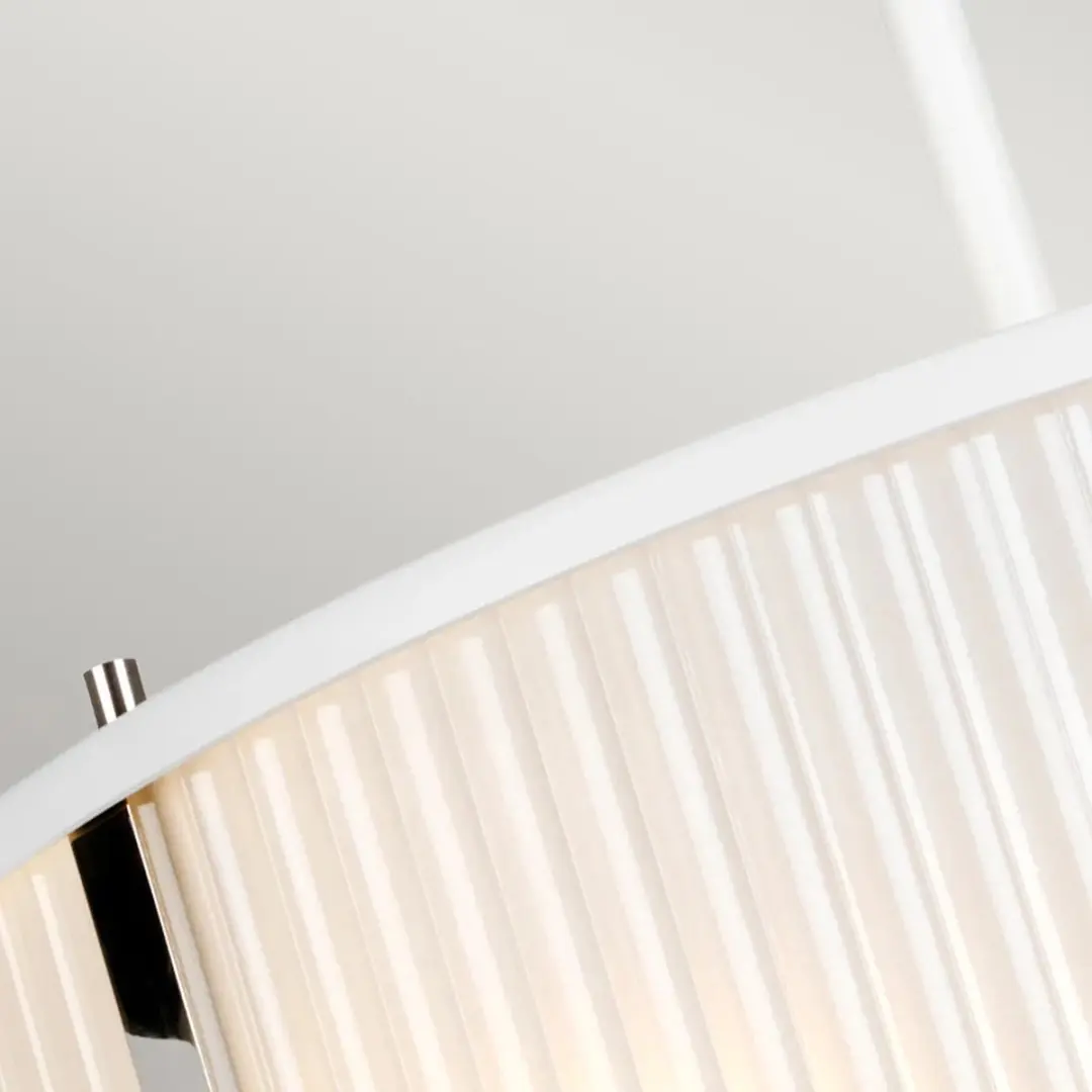 Elstead Corona LED Hanglamp 3x E27 60W - Dimbaar - Witte satijn/polished nickel - afbeelding 6 van 6