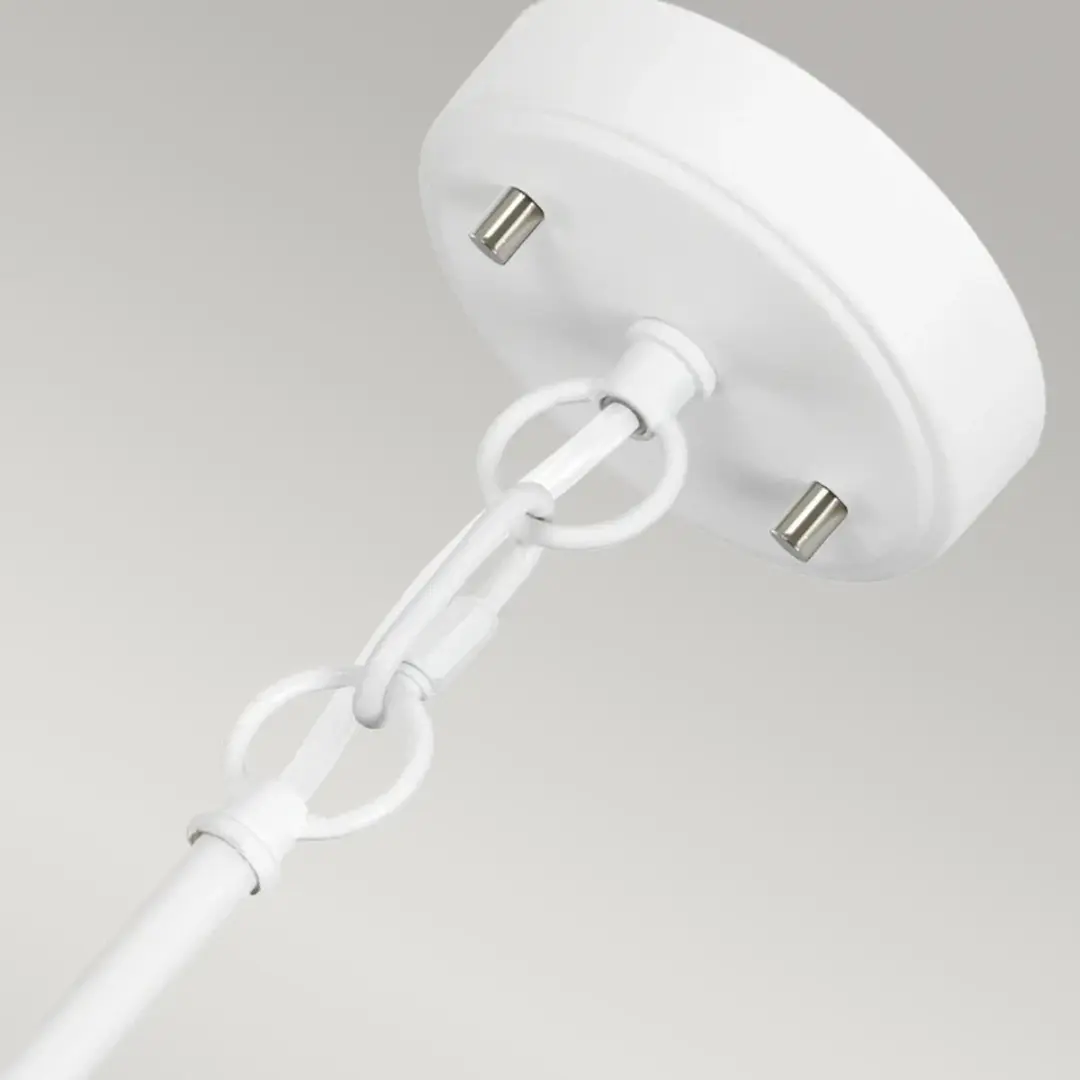 Elstead Corona LED Hanglamp 3x E27 60W - Dimbaar - Witte satijn/polished nickel