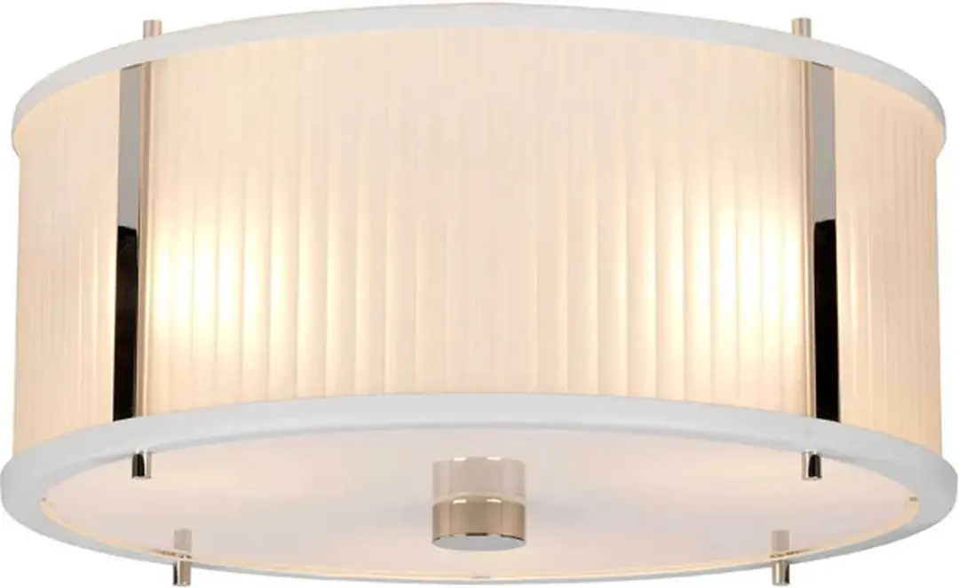 Elstead Corona LED Hanglamp 3x E27 60W - Dimbaar - Witte satijn/polished nickel
