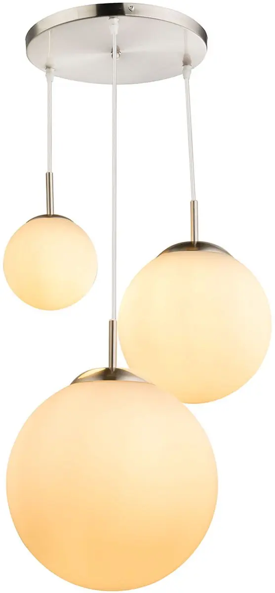 Globo Joel Hanglamp Nikkel Ø52cm - 3 Lichtpunten