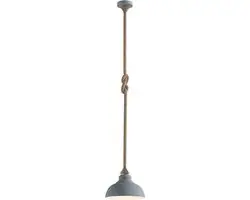 Lindby Hanglamp Metaal Touw 1 Licht E27 - Beton