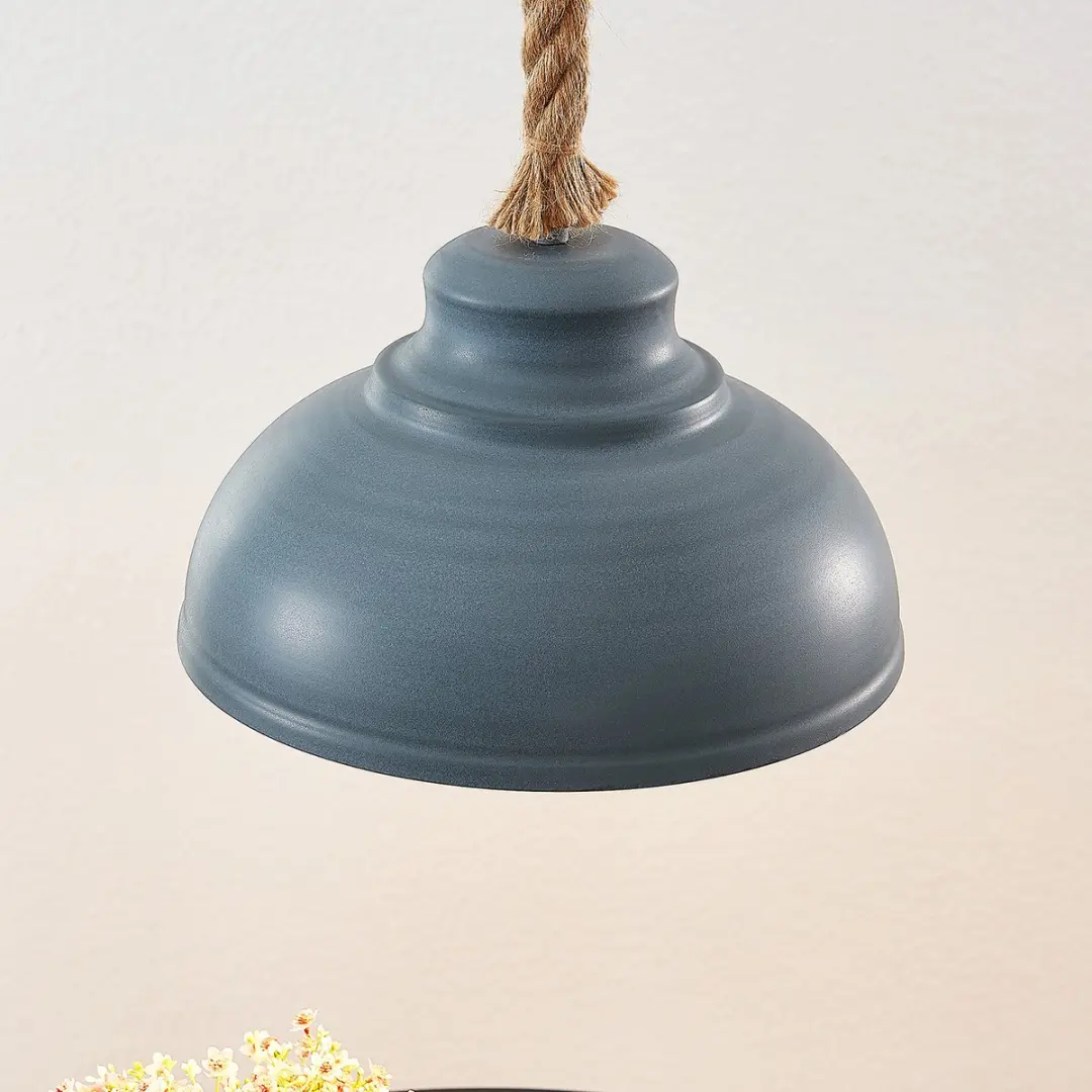 Lindby Hanglamp Metaal Touw 1 Licht E27 - Beton