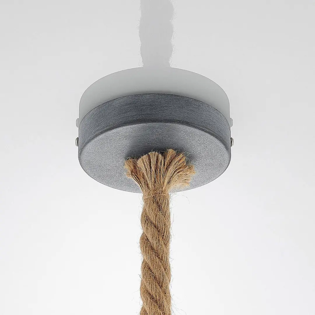 Lindby Hanglamp Metaal Touw 1 Licht E27 - Beton