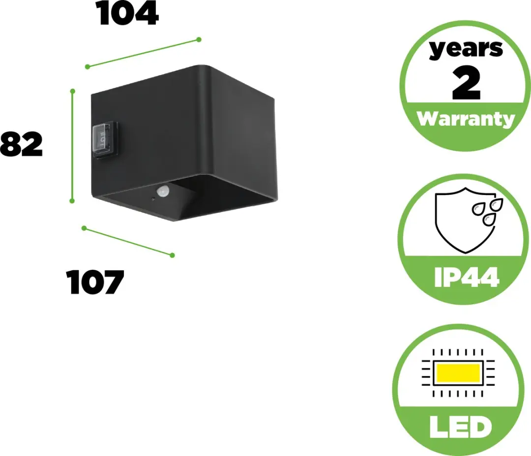 Lutec Noctis LED Wandlamp 2-pack - 80 Lm - 3000K - IP44 - Zwart