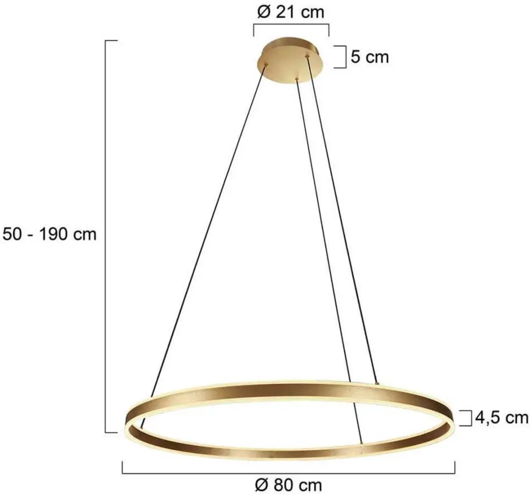 Steinhauer Hanglamp Ringlux 3675GO - Ø80cm Goud - afbeelding 6 van 6