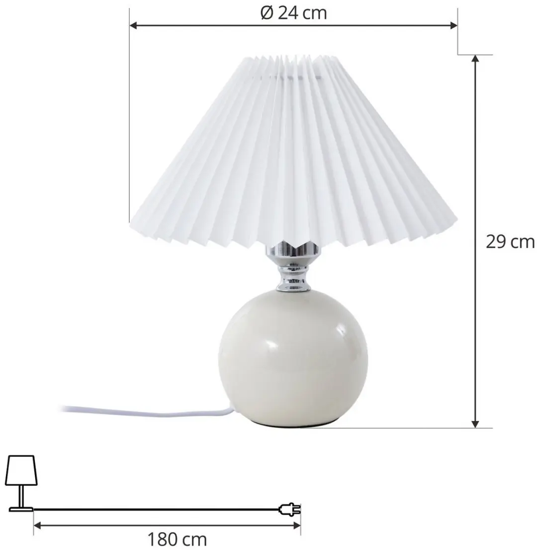 Lindby Tafellamp 1 Licht E27 - 29cm - Crème