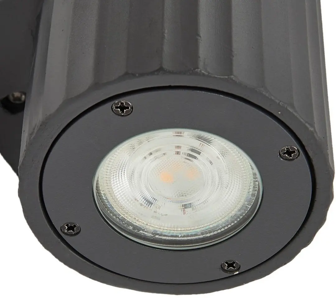 Lindby Wandlamp Buiten 2 Lichtpunten Beton Glas GU10 Antraciet