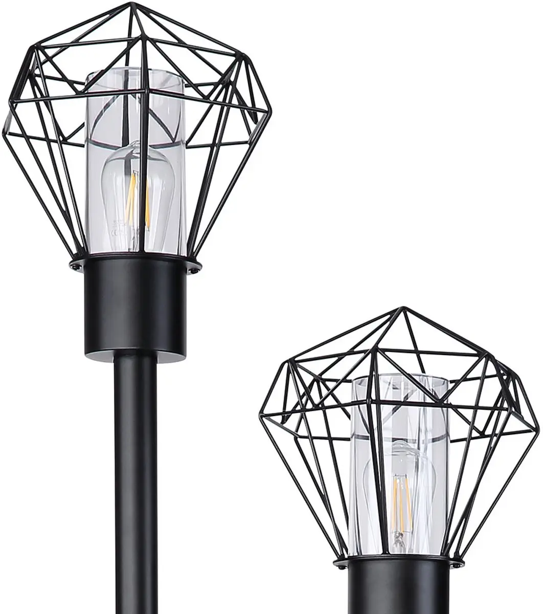 Globo Padlamp Vloerlamp 3-vlammen - 3x E27 - 44x170cm - Zwart