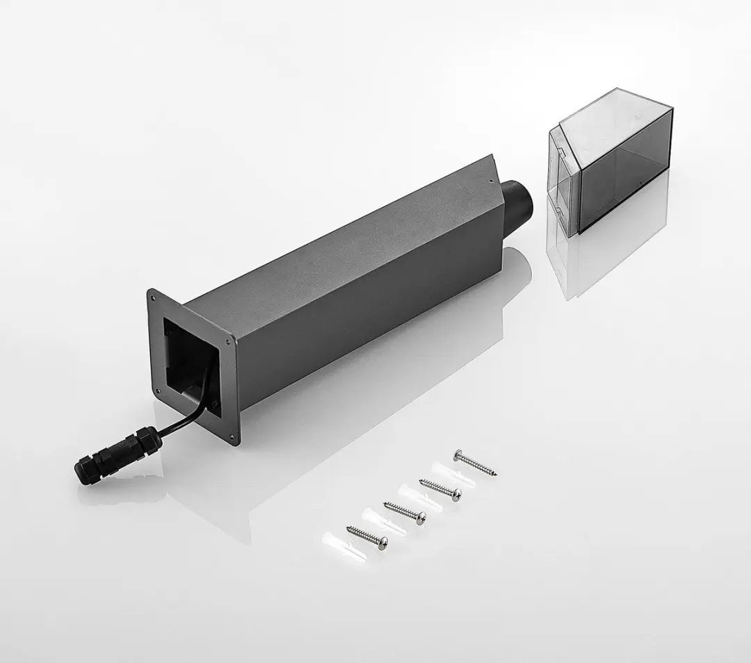 Lucande Sokkellamp E27 23W - Antraciet/Heldere behuizing