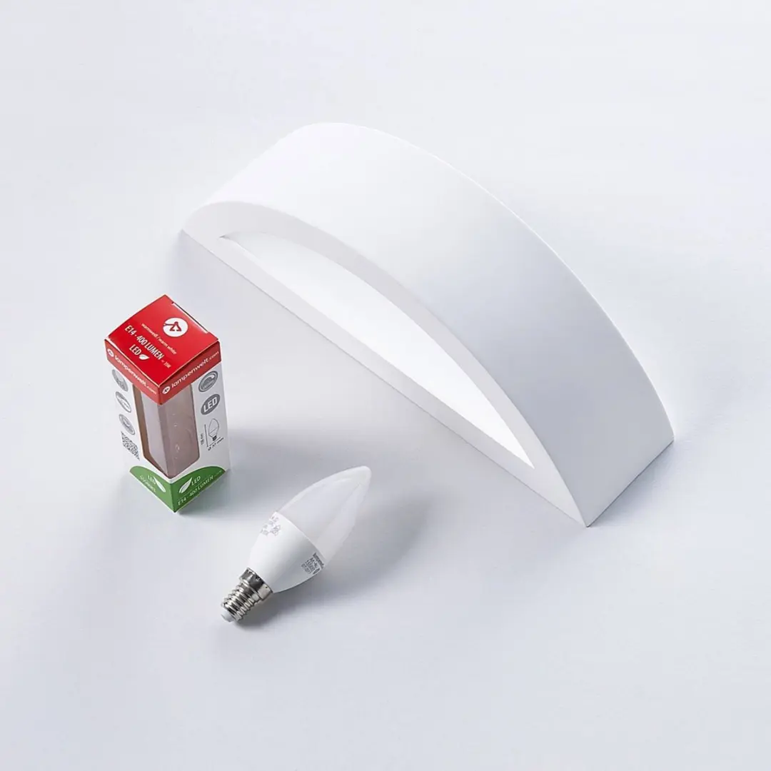 Lindby Wandlamp Aurel+ E14 Gips Wit