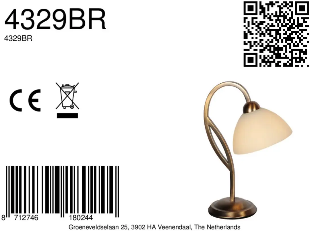 Steinhauer Anthea 4329BR Klassieke Tafellamp - Bruin - afbeelding 6 van 6