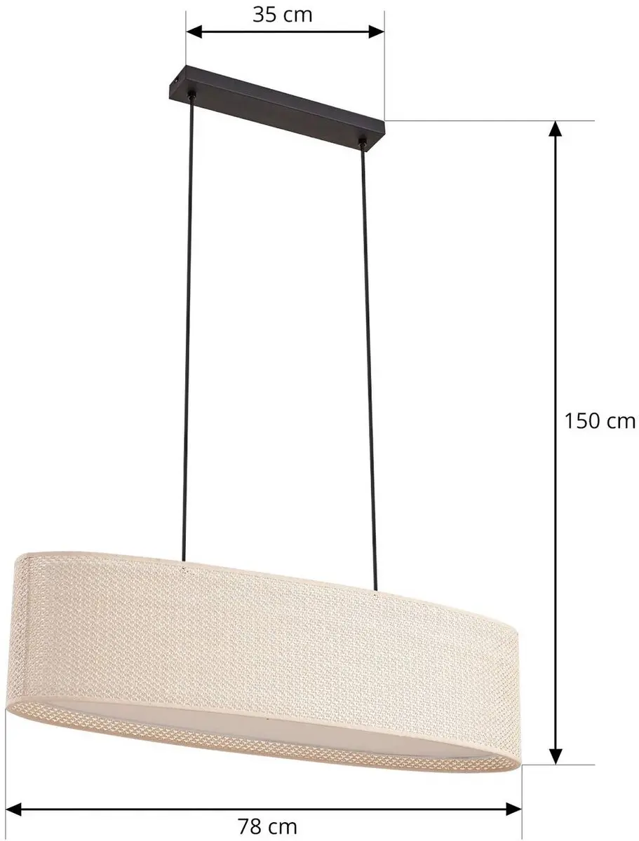 Lindby Hanglamp 2-lichts E27 - Beige