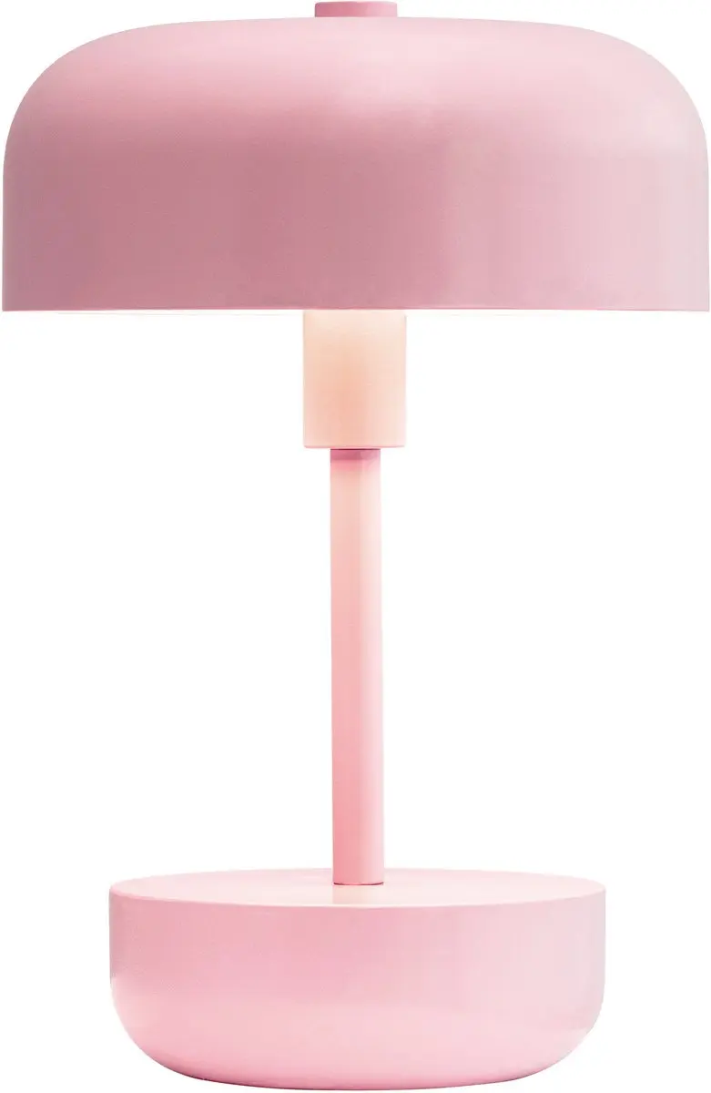 Dyberg Larsen Haipot Oplaadbare LED Tafellamp - 9W - 25,7 cm - Roze Metaal