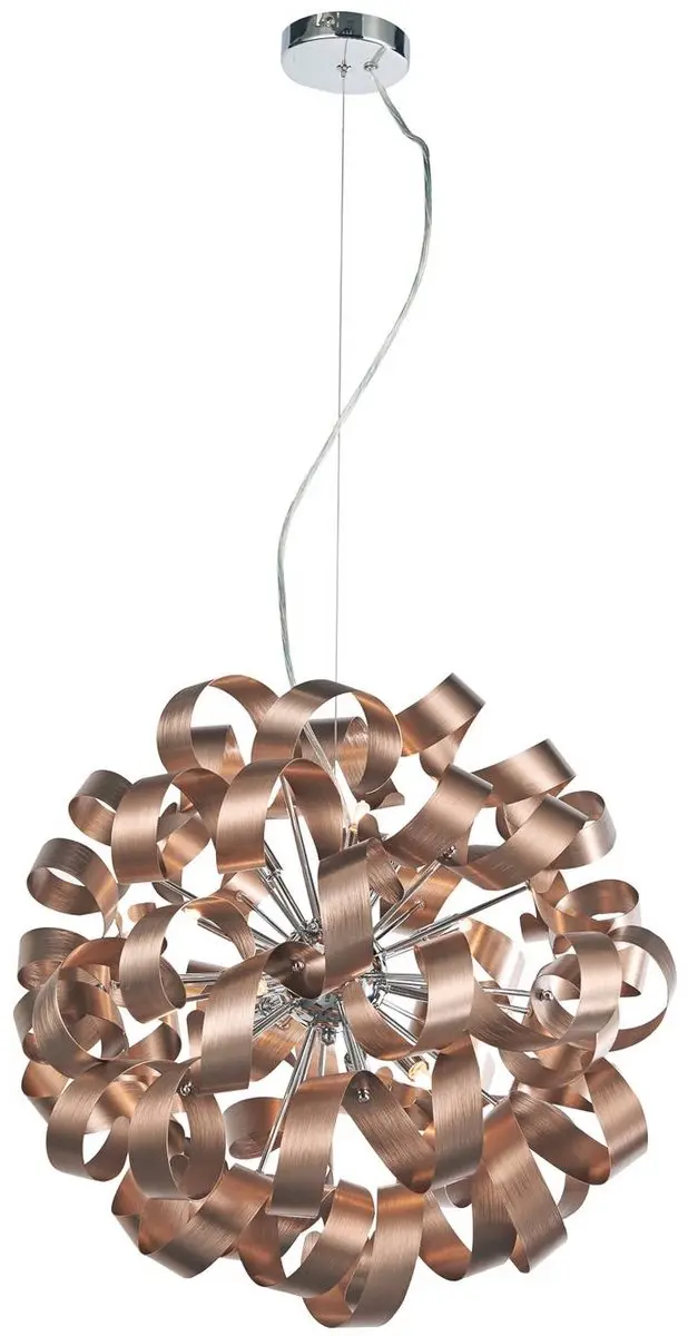 Lucande Hanglamp 12xG9 60cm - Satijn Koper