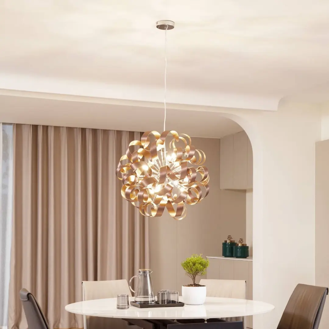Lucande Hanglamp 12xG9 60cm - Satijn Koper