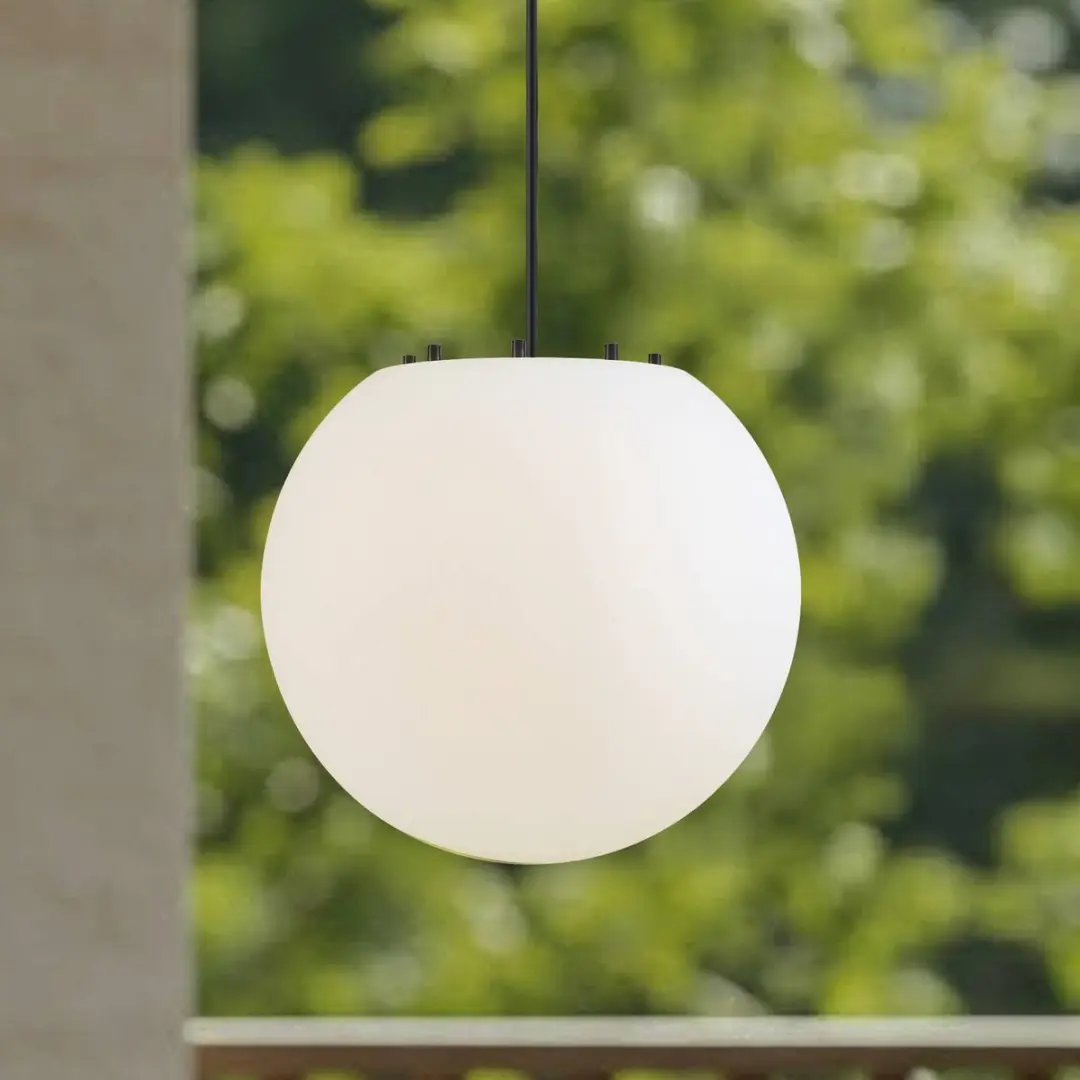 Lindby Hanglamp Buiten 1 Licht E27 - 33,5 cm - Wit/Zwart
