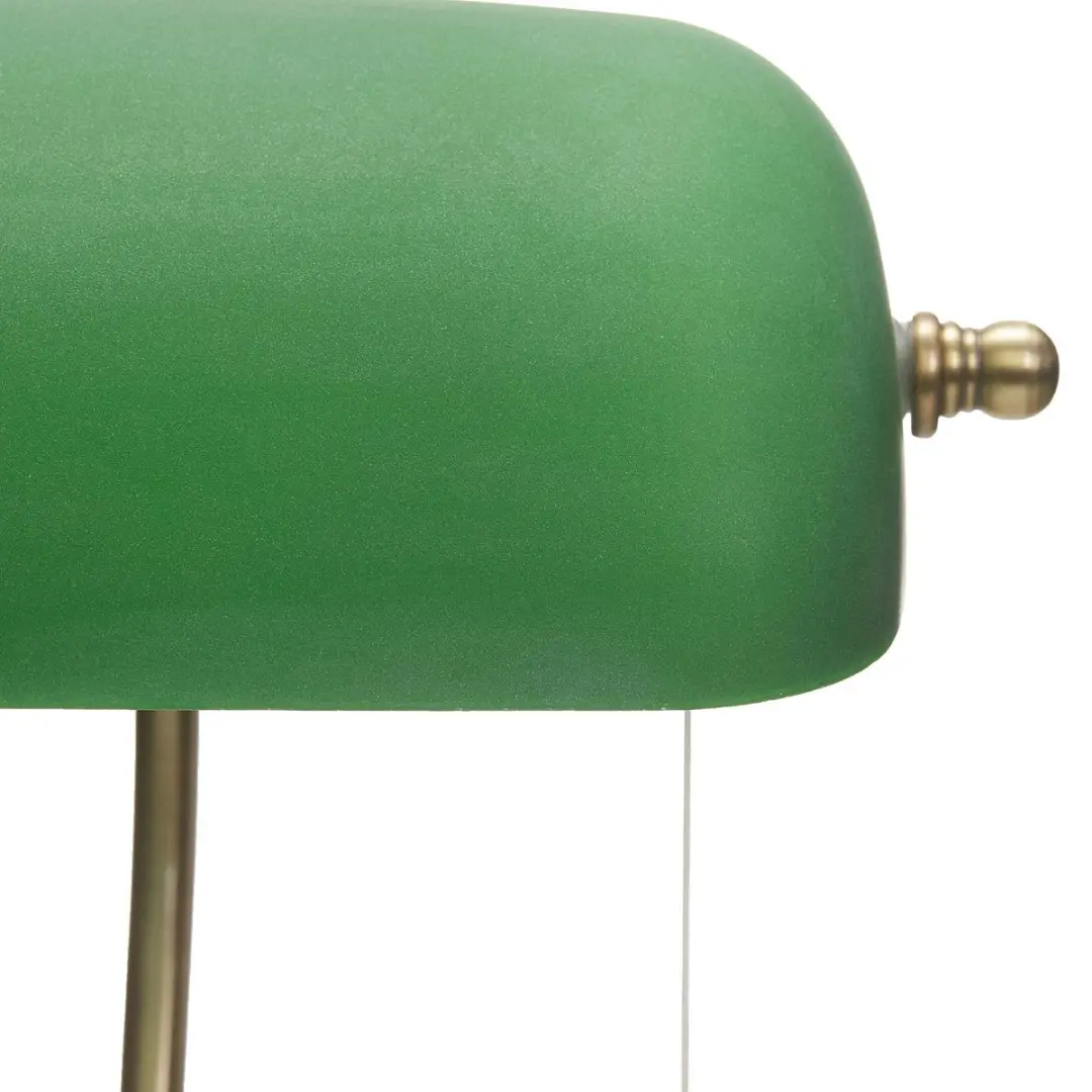 Lindby Bureaulamp Metaal Glas 38cm - Antiek Messing Groen