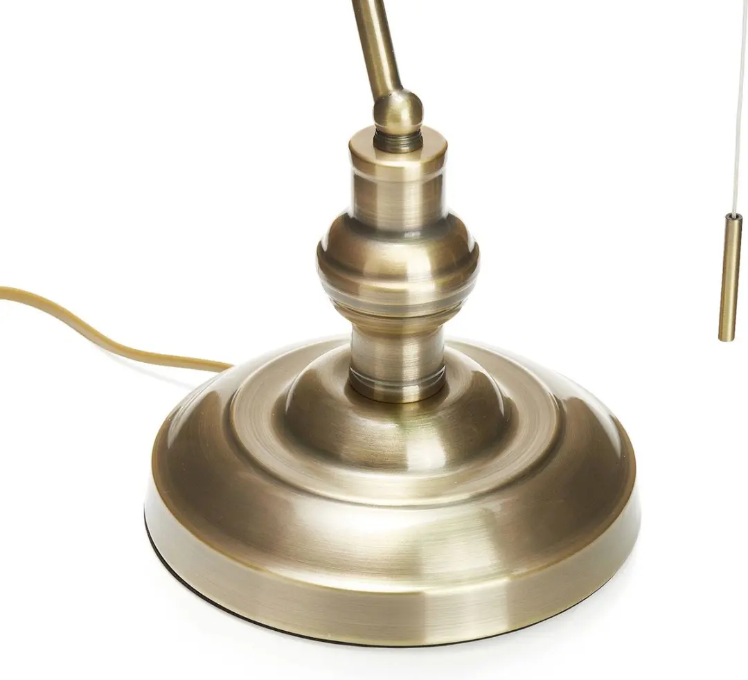 Lindby Bureaulamp Metaal Glas 38cm - Antiek Messing Groen