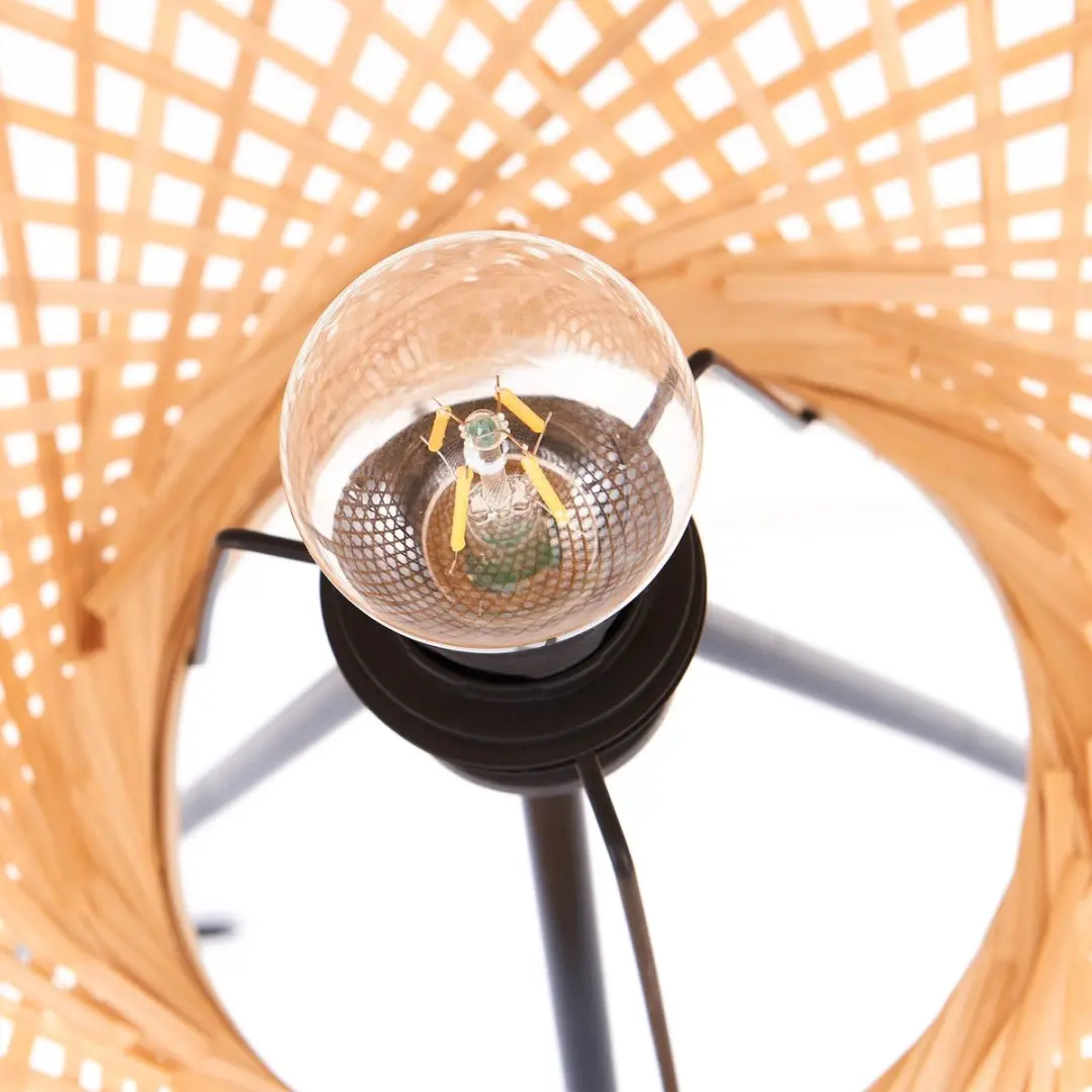 Lucande Driepoot Vloerlamp - 1 Lichtpunt - H166cm - Licht hout/zwart