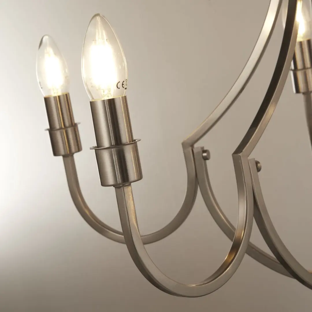 Searchlight LODGE Kroonluchter 5 Lichts - Zilver