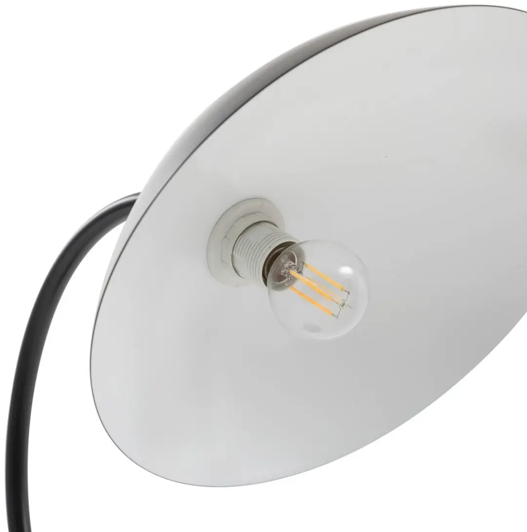 Lucande Tafellamp Metaal 1 Licht - 42,75 cm - E14 - Glanzend zwart/wit