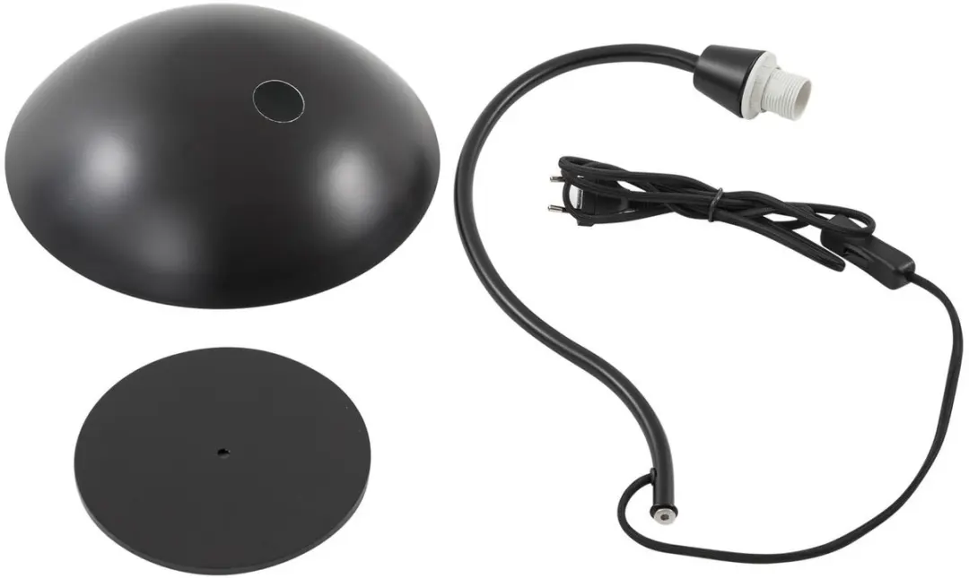 Lucande Tafellamp Metaal 1 Licht - 42,75 cm - E14 - Glanzend zwart/wit