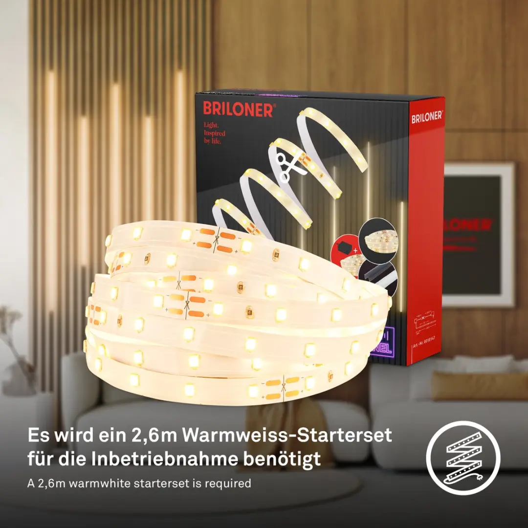 Briloner Pimp your Panel LED Strip Uitbreiding 2,6m WW - 8019147 - afbeelding 6 van 6