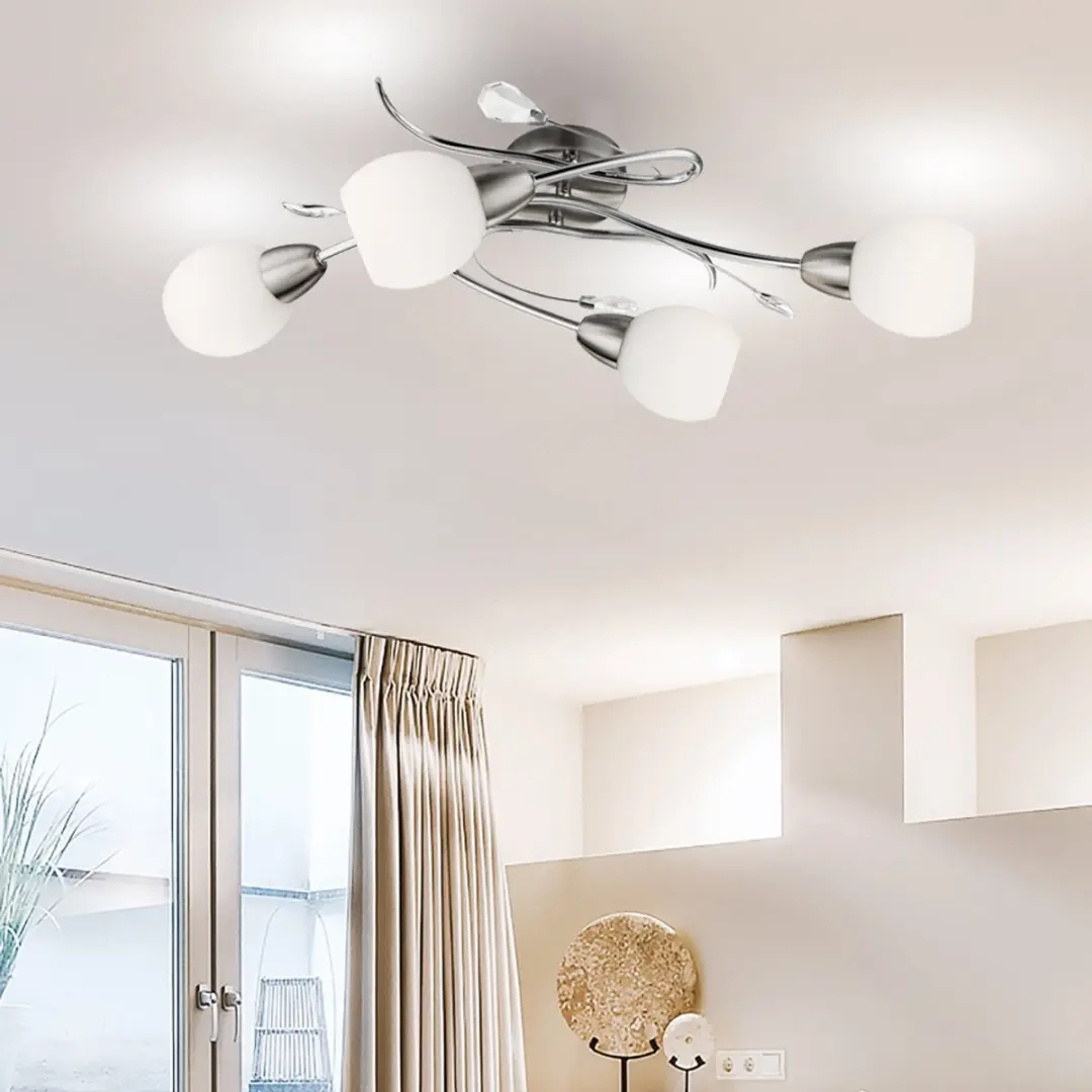 Globo Plafondlamp Spotlamp 4-vlammen 70x25cm - Zilver