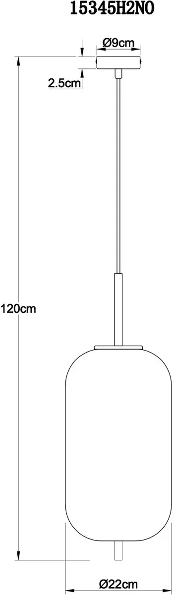 Globo Blacky I Hanglamp - Ø22cm - Wit