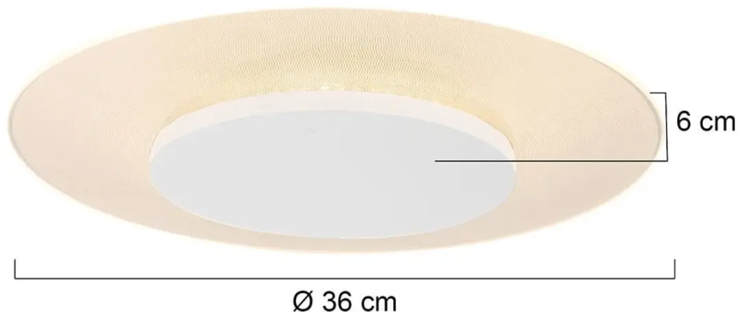 Steinhauer Lido 7798W Plafonnier LED 1500 Lumen - Ø36cm Wit - afbeelding 6 van 6