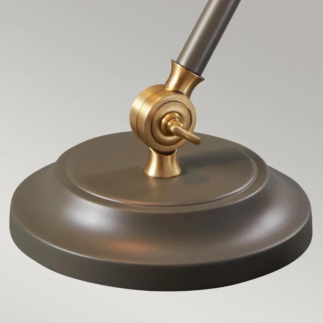 Elstead Lighting Provence Element LED Tafellamp - 1x E27 60W - Donkergrijs/Aged Brass