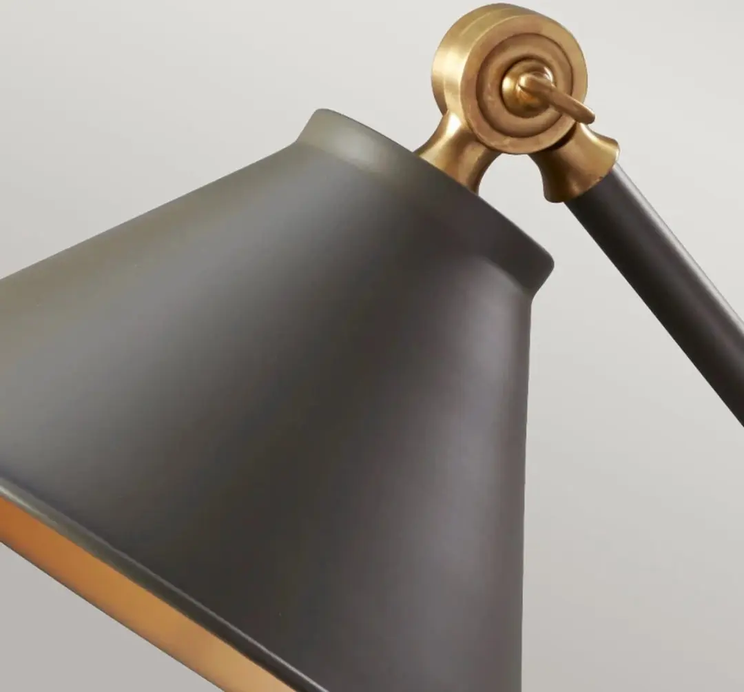Elstead Lighting Provence Element LED Tafellamp - 1x E27 60W - Donkergrijs/Aged Brass - afbeelding 6 van 6
