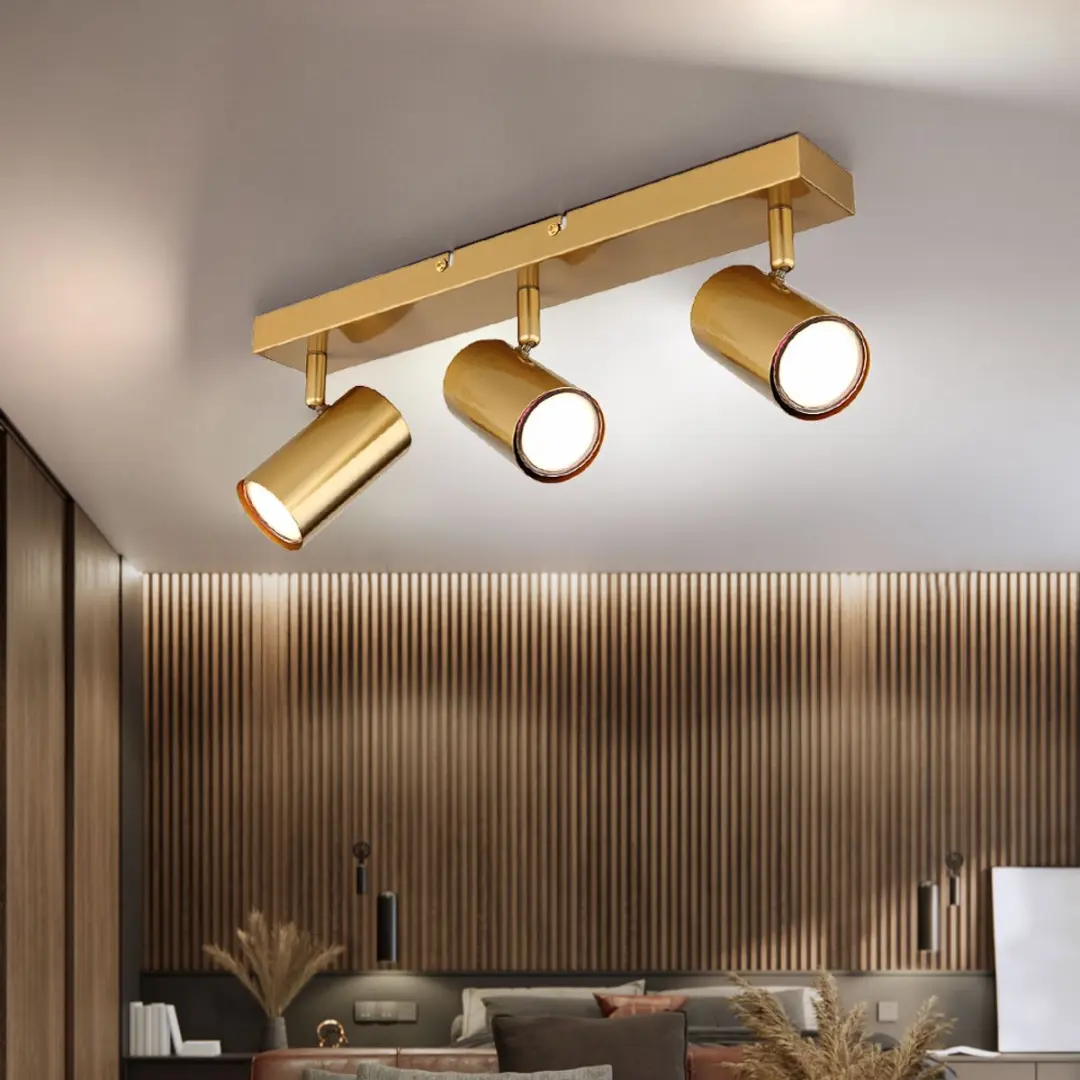 Globo Plafondlamp Spotverlichting 3 Vlammen - 41cm Goud