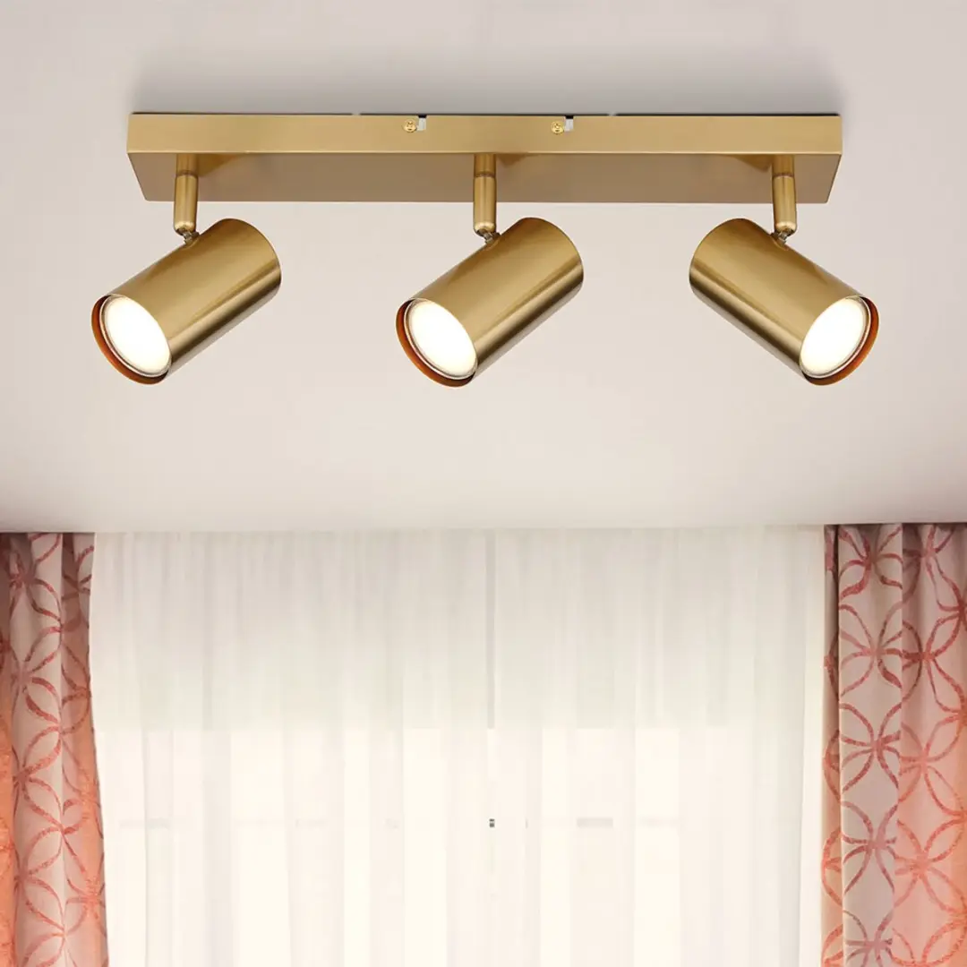 Globo Plafondlamp Spotverlichting 3 Vlammen - 41cm Goud - afbeelding 6 van 6