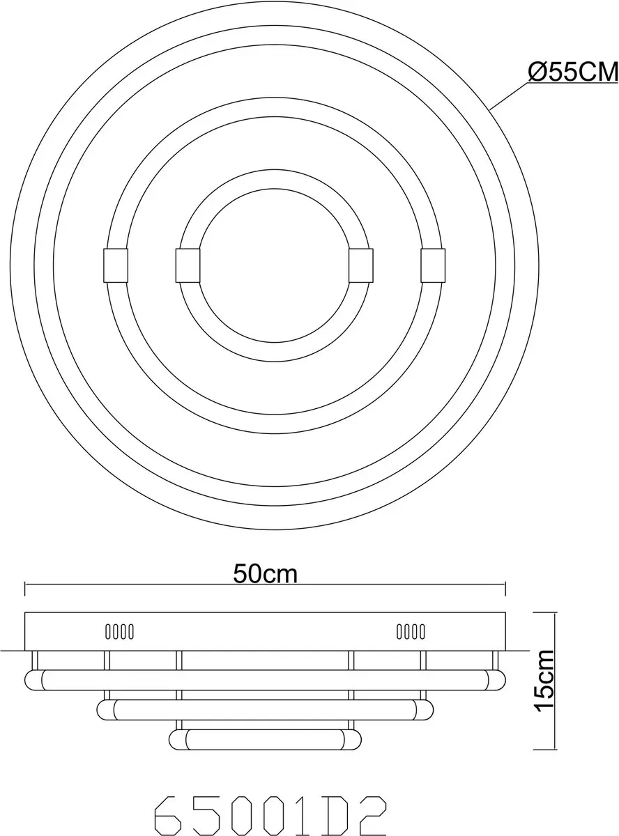 Globo Epi Plafondlamp LED - Ø55cm - Chroom - afbeelding 6 van 6