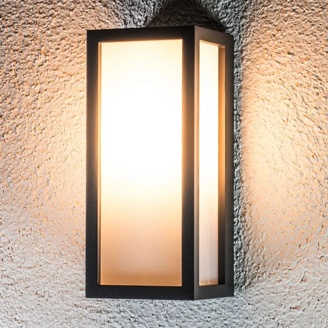 Lucande Wandlamp Buiten 1 Licht E27 - Grafiet/Opaalwit