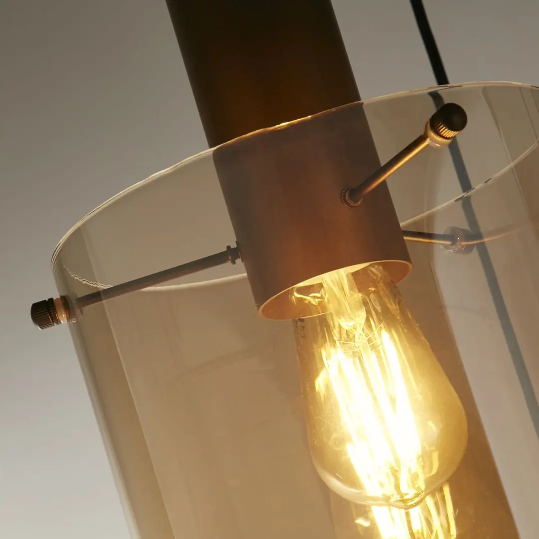 Searchlight Lund 3-lichts Hanglamp - Amber