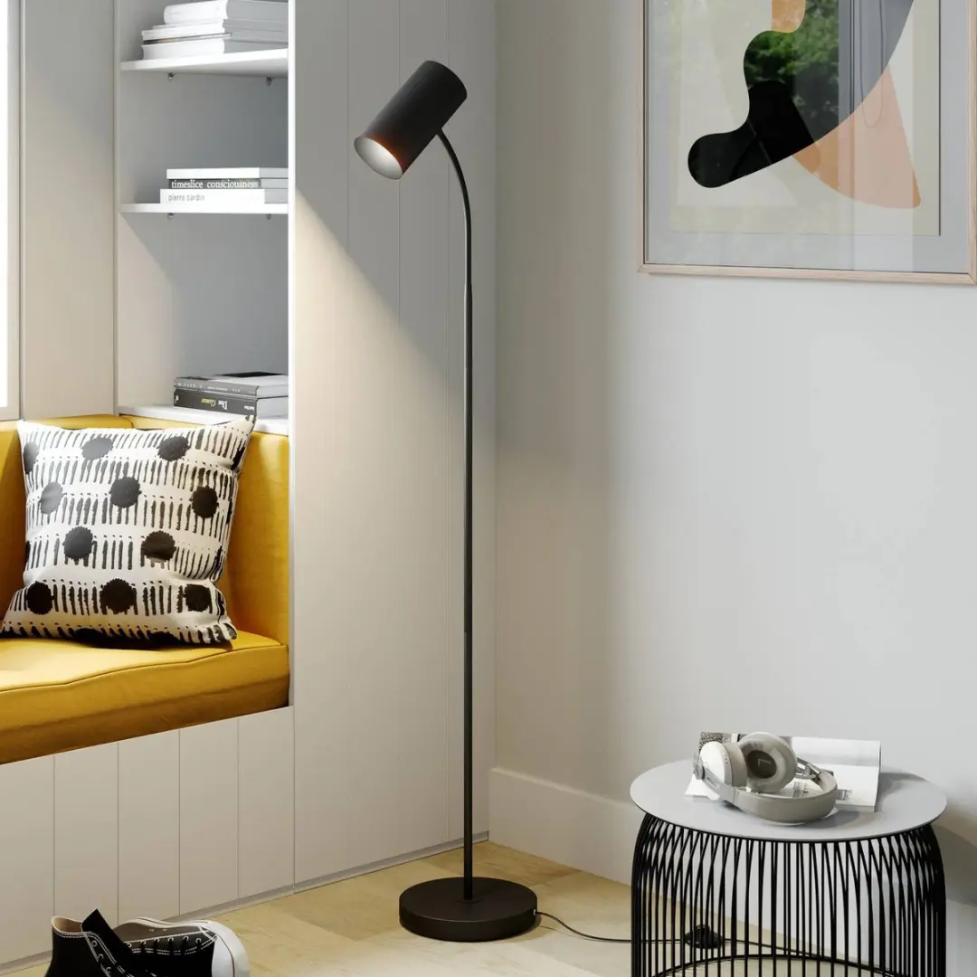 Lindby Vloerlamp 1 Licht E27 - 156cm - Zwart